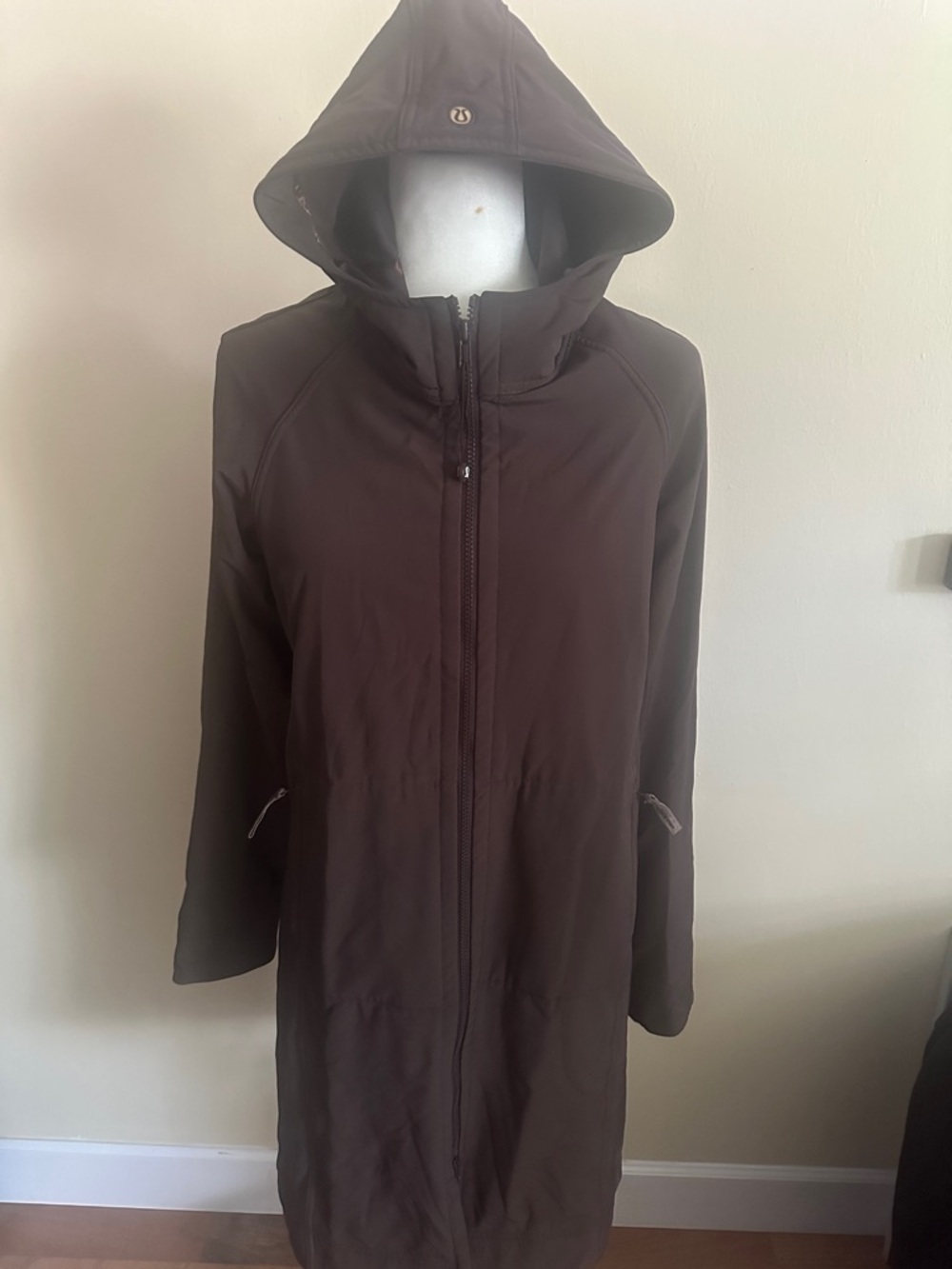 lululemon athletica Long Hooded Trench Coat in Brown